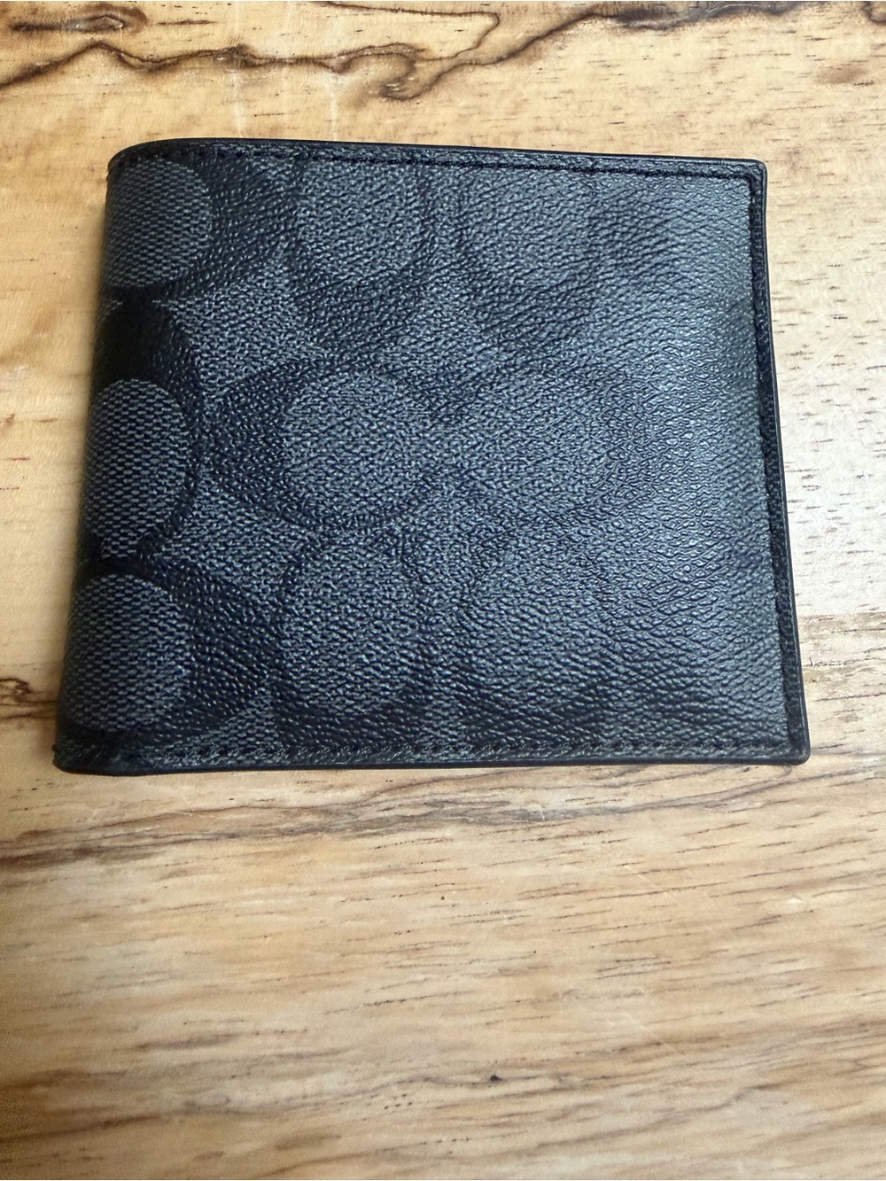 Coach Men’s Black Signature Jacquard Bi-Fold Wallet